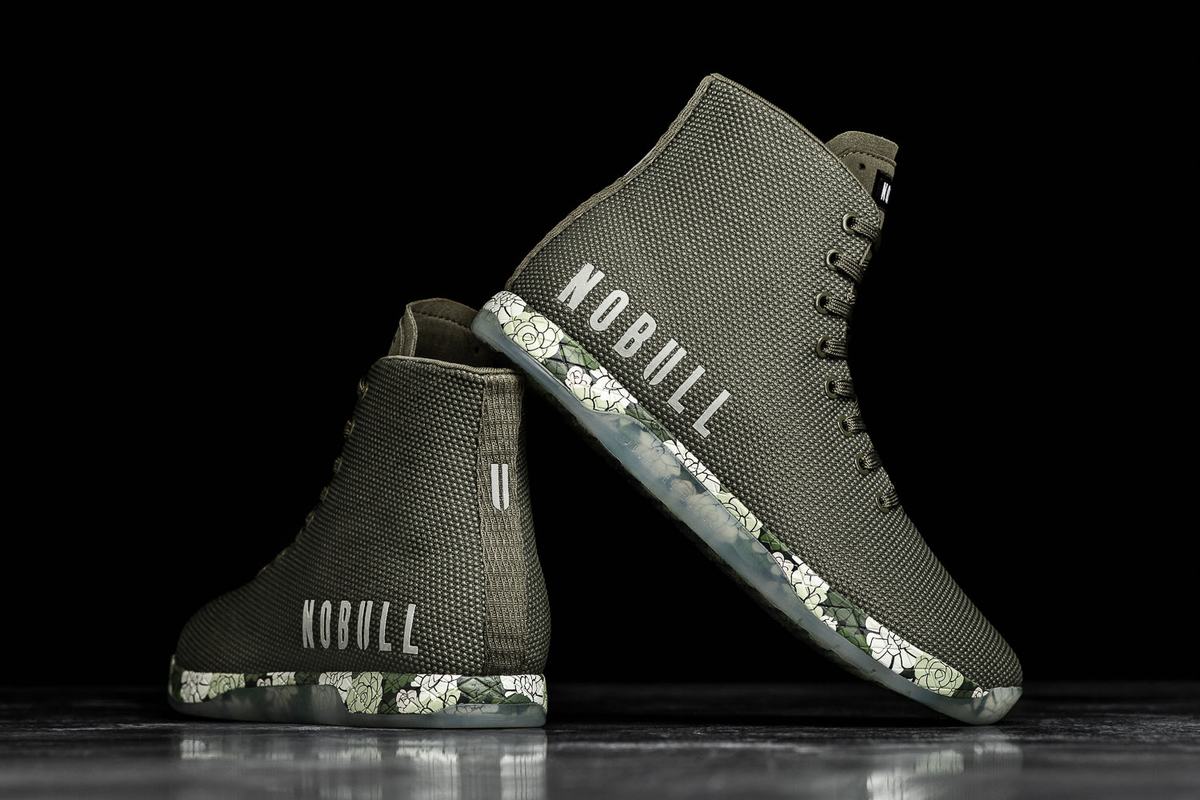 Nobull Superfabric High-Top Army Men's Trainers Olive | Australia (BJ2051)